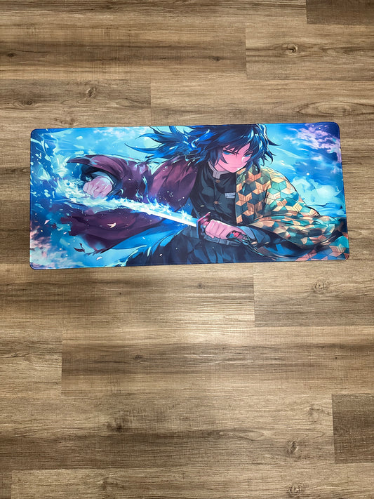 Water Hashira-Giyu Tomioka Desk Mat 90x40x0.3cm