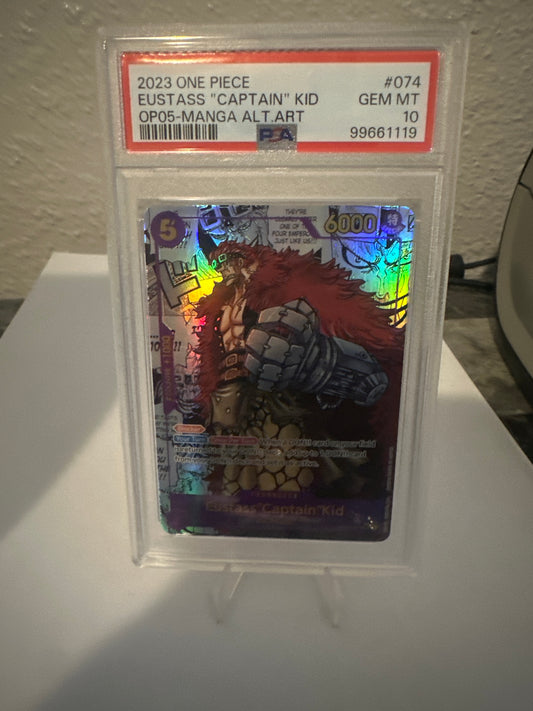 2023 One Piece Eustass “Captain Kid OP05-Manga ALT-ART PSA 10